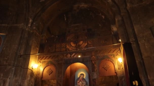 Севанский Монастырь Черный Монастырь Армении — стоковое видео
