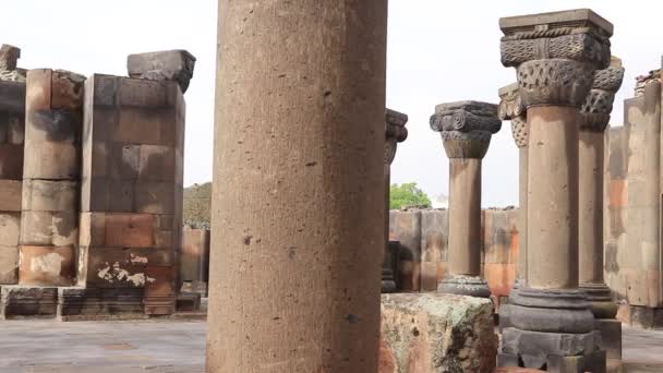 Ruiny Katedry Zvartnots Armenii — Wideo stockowe
