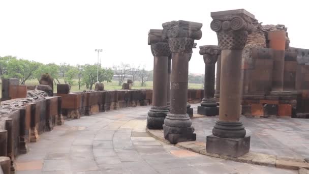 亚美尼亚Zvartnots大教堂的废墟 — 图库视频影像