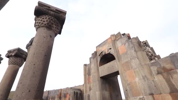 Ruinerna Katedralen Zvartnots Armenien — Stockvideo