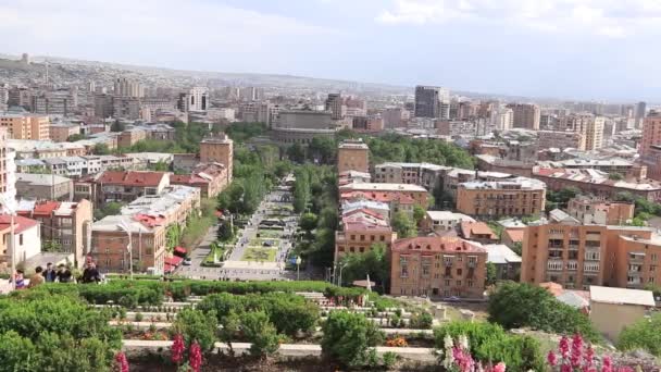 Pohled Jerevanské Kaskády Arménii — Stock video