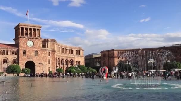 Площадь Республики Ереване Армения — стоковое видео