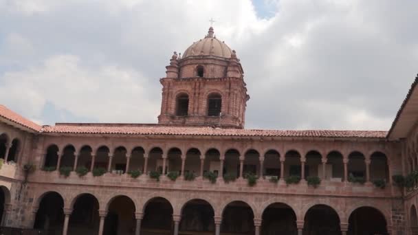 Binnenplaats Van Het Klooster Van Santo Domingo Cusco Peru — Stockvideo