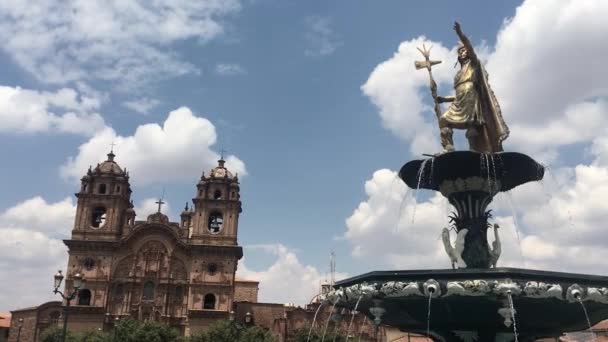 Площадь Армас Главная Площадь Куско Перу — стоковое видео