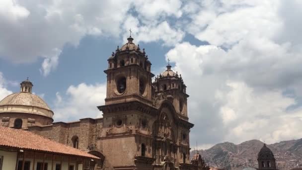Iglesia Compania Jesus Cemiyeti Kilisesi Cusco Peru Daki Cizvit Kilisesi — Stok video