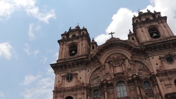 Iglesia Compania Jesus Kościół Towarzystwa Jezusowego Kościół Jezuitów Cusco Peru — Wideo stockowe