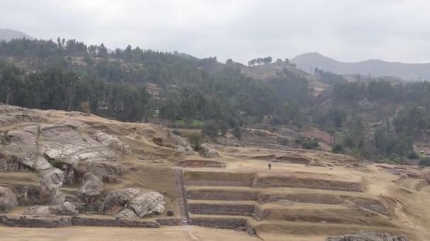 Cusco Peru Daki Sacsayhuaman Arkeolojik Bölgesi — Stok video