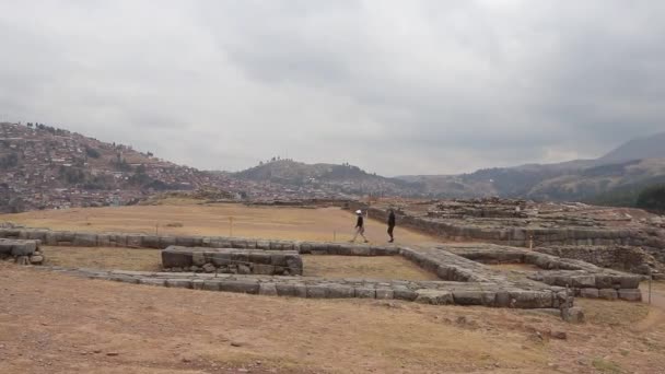 Situs Arkeologi Sacsayhuaman Cusco Peru — Stok Video