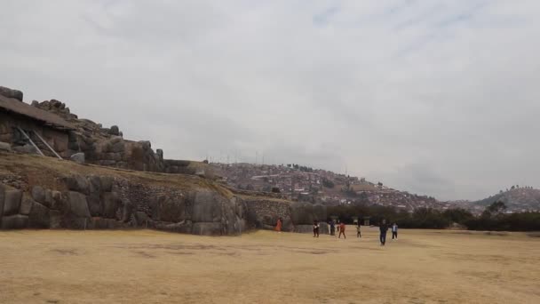 Archeologické Naleziště Sacsayhuaman Cuscu Peru — Stock video