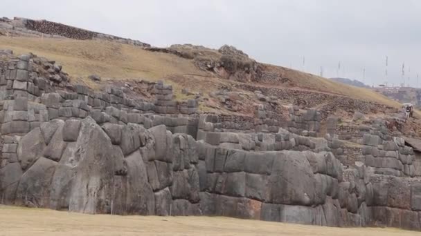 Die Archäologische Stätte Von Sacsayhuaman Cusco Peru — Stockvideo