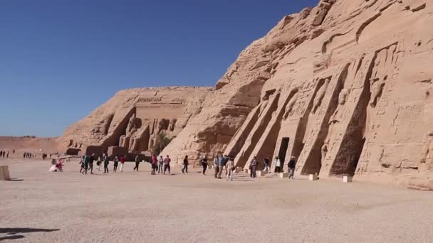 Abu Simbel Mısır Firavunu Ramses Tarafından Inşa Edilen Iki Tapınağın — Stok video