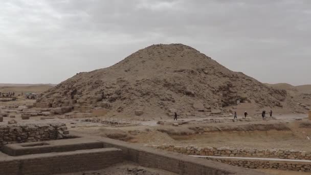 Trabalho Restauração Pirâmide Passo Djoser Saqqara Egito — Vídeo de Stock