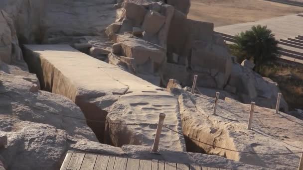 Nedokončený Obelisk Asuánu Egypt — Stock video