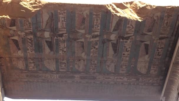 Sobek Reliëf Bij Tempel Van Kom Ombo Egypte — Stockvideo