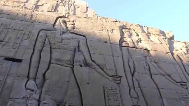 Собекский Рельеф Храме Ком Омбо Египте — стоковое видео