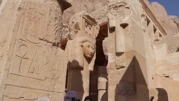 Hatsepszut Királynő Temploma Ókori Egyiptom Halotti Temploma — Stock videók