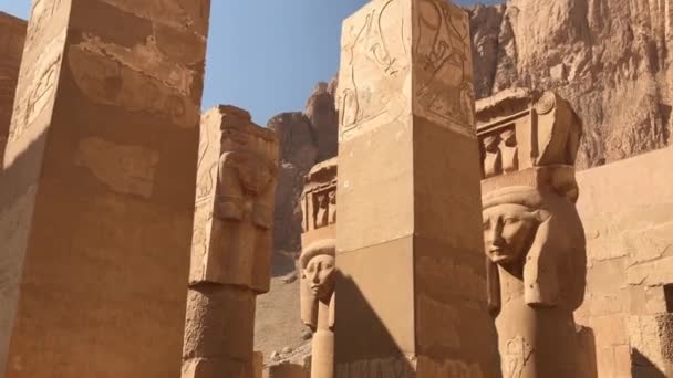 哈特谢普苏特王后庙 古埃及的一座停尸房 — 图库视频影像