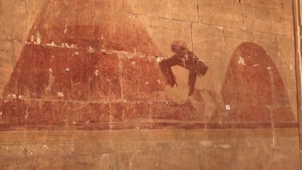 Mısır Daki Hatshepsut Morg Tapınağından Yardım — Stok video