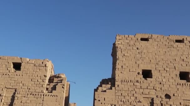 Ingang Pylon Karnak Tempel Egypte — Stockvideo