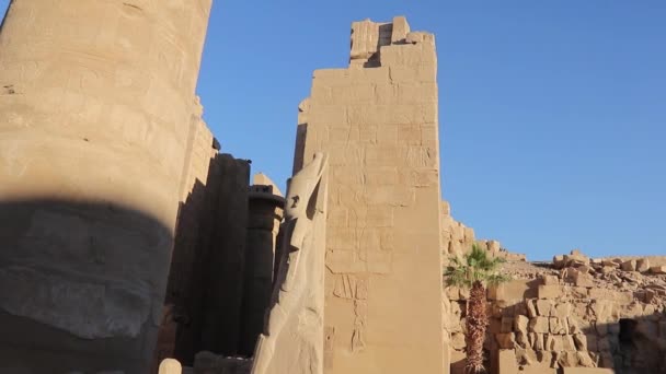 Храм Карнак Самый Большой Храмовый Комплекс Египте — стоковое видео