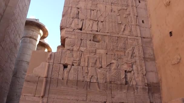 Grote Hypostyle Hall Karnak Tempel Egypte — Stockvideo