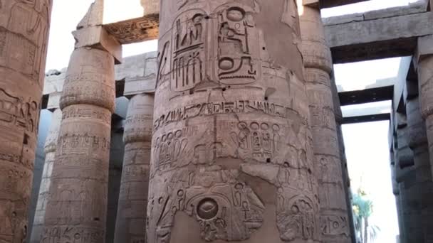 埃及卡尔纳克神殿大低柱厅 — 图库视频影像