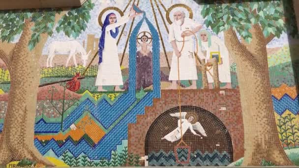 Peinture Murale Mosaïque Entrée Église Suspendue Vieux Caire Égypte — Video