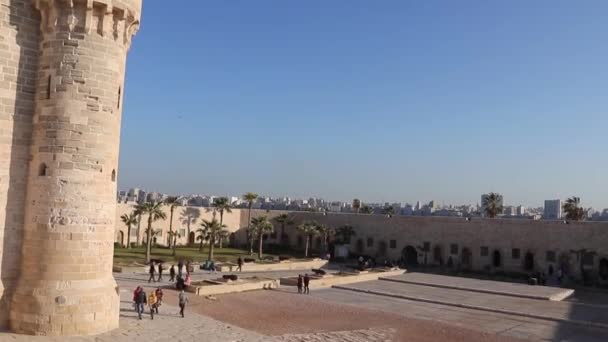 Цитадель Кайтбая Александрии Египет — стоковое видео
