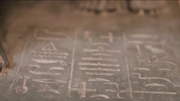 Триады Менкауре Групповая Статуя Царя Менкауре Египетском Музее Каире — стоковое видео