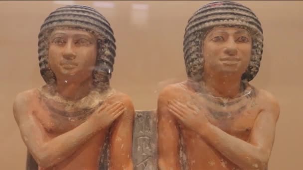 Forntida Egyptisk Staty Egyptiska Museet — Stockvideo