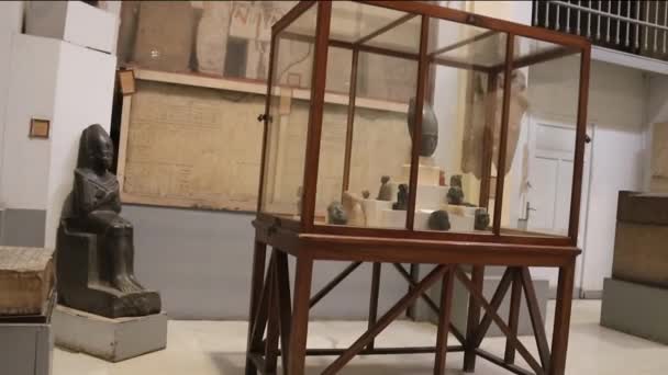 Estátua Egípcia Antiga Museu Egípcio — Vídeo de Stock