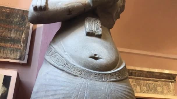 Kolossale Statue Von Echnaton Ägyptisches Museum Kairo — Stockvideo