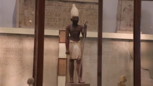 Soška Krále Senusreta Egyptské Muzeum Káhiře — Stock video