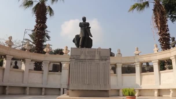 Statua Auguste Mariette Museo Egizio Del Cairo — Video Stock