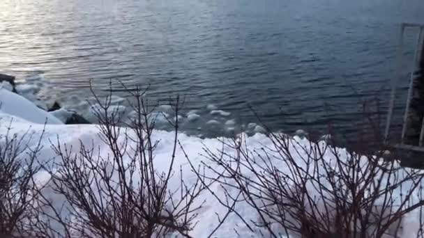 Hermoso Lago Hielo Kirkenes Noruega — Vídeo de stock