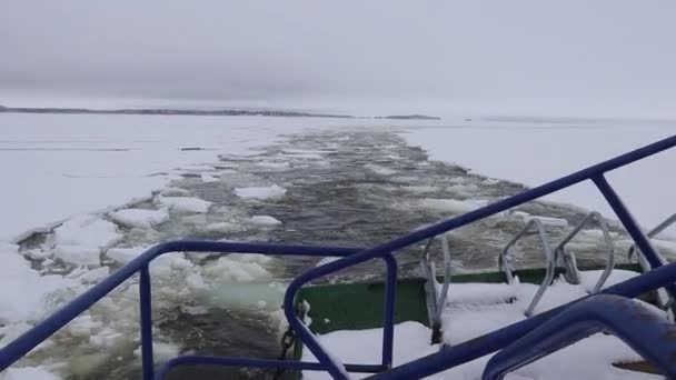 Cruzeiro Nas Águas Congeladas Mar Bótnia Lapónia — Vídeo de Stock