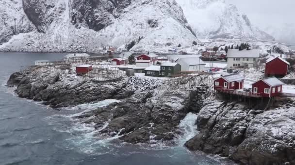 Hamnoy Malá Rybářská Vesnice Považována Jedno Nejkrásnějších Míst Lofotenu — Stock video