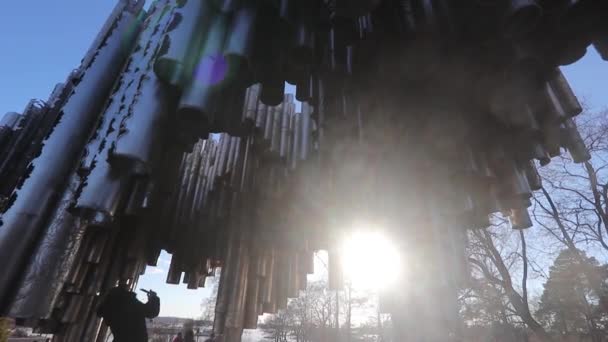 Dünyaca Ünlü Besteci Anıtı Org Boruları Sibelius Anıtı — Stok video