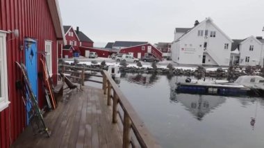 Henningsvaer, Balıkçı Köyü, Lofoten Adaları, Norveç.