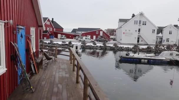 Henningsvaer Wioska Rybacka Wyspy Lofoten Norwegia — Wideo stockowe