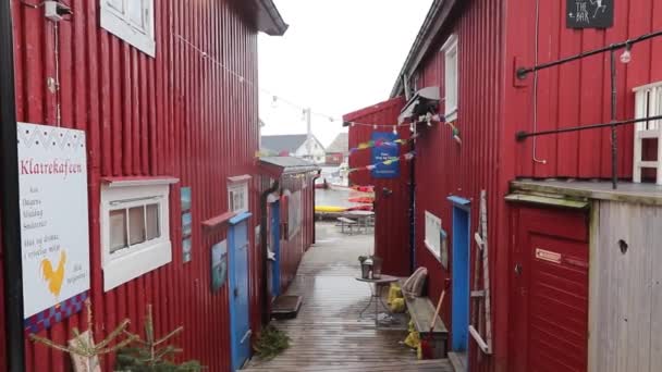 Henningsvaer Rybářská Vesnice Lofotenské Ostrovy Norsko — Stock video