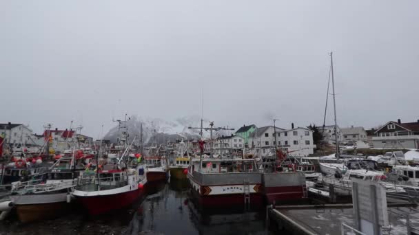 Henningsvaer Fishing Village Νήσοι Lofoten Νορβηγία — Αρχείο Βίντεο