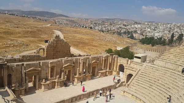 Αρχαία Πόλη Του Jerash Στην Ιορδανία — Φωτογραφία Αρχείου