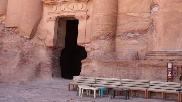 Tumbas Reales Los Lugares Enterramiento Más Impresionantes Petra Jordania — Foto de Stock