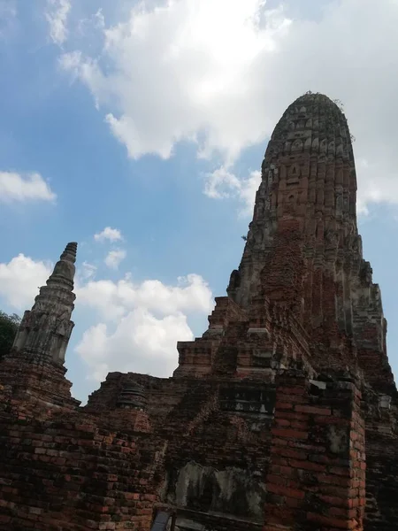 Wat Mahathat Czyli Świątynia Wielkiej Relikwii Ayutthaya Tajlandia — Zdjęcie stockowe