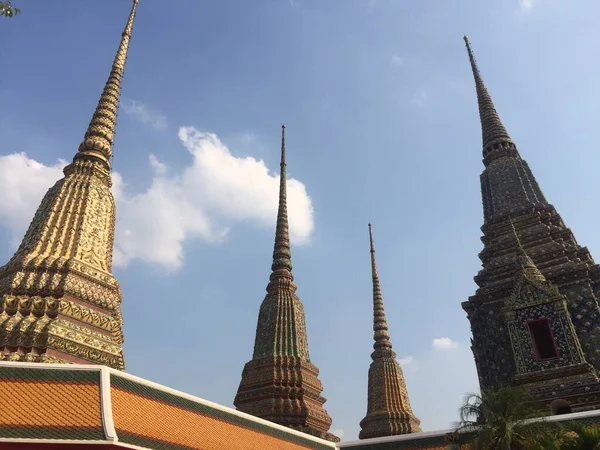 Wat Pho Temple Reclining Buddha Ett Buddistiskt Tempelkomplex Bangkok — Stockfoto