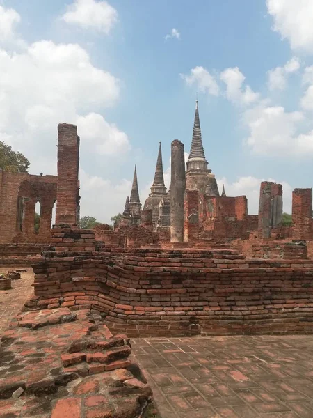 Wat Phra Sri Sanphet Simbol Provinsi Ayutthaya Thailand — Stok Foto