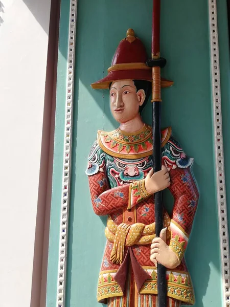 Guardião Templo Esmeralda Buda Bangkok Tailândia — Fotografia de Stock