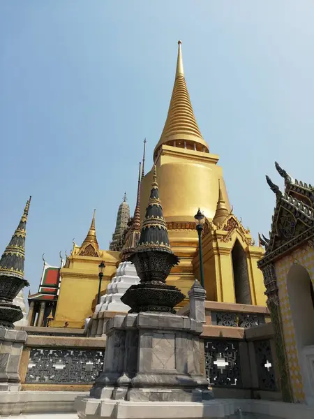 Złota Stupa Phra Siratana Chedi Wat Phra Kaew Tajlandia — Zdjęcie stockowe