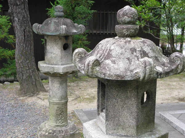 Lanterna Japonesa Tradicional Feita Pedra Kyoto — Fotografia de Stock